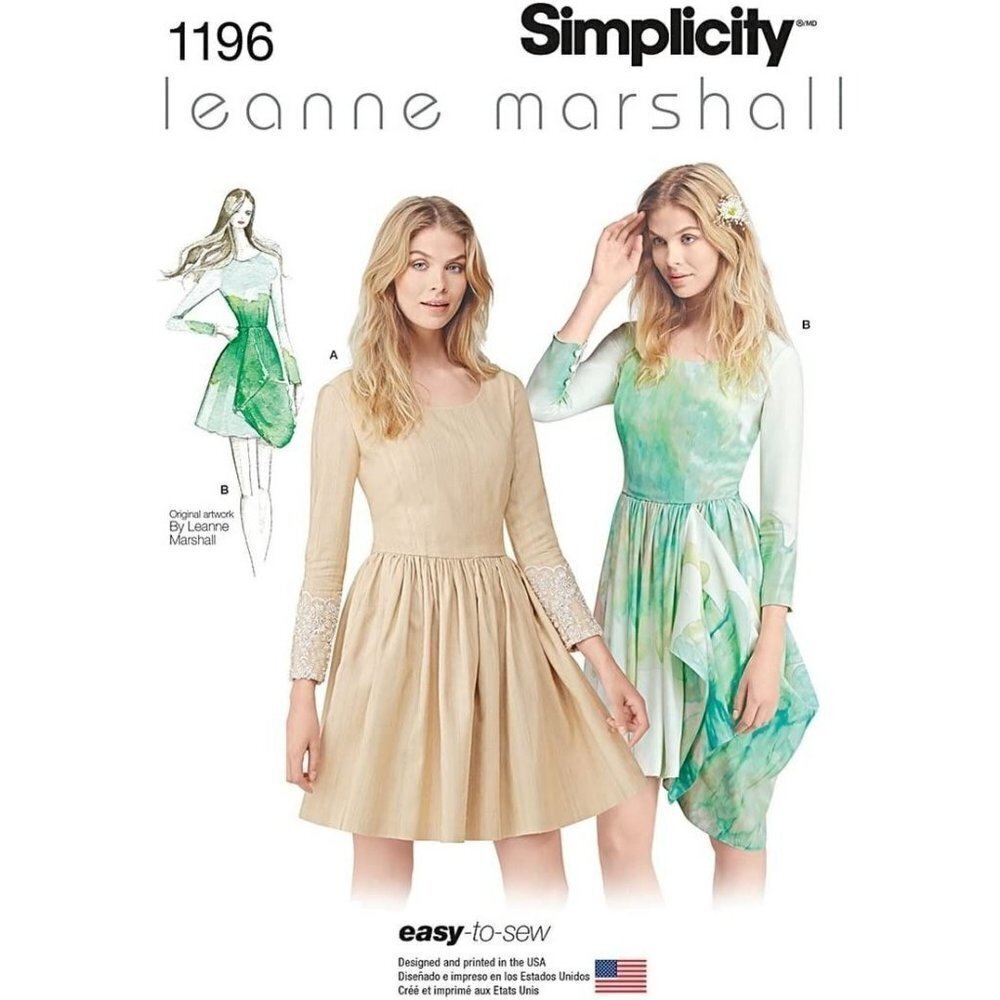 Simplicity Sewing Pattern 1196 Leanne Marshall Dress Size 12-16
